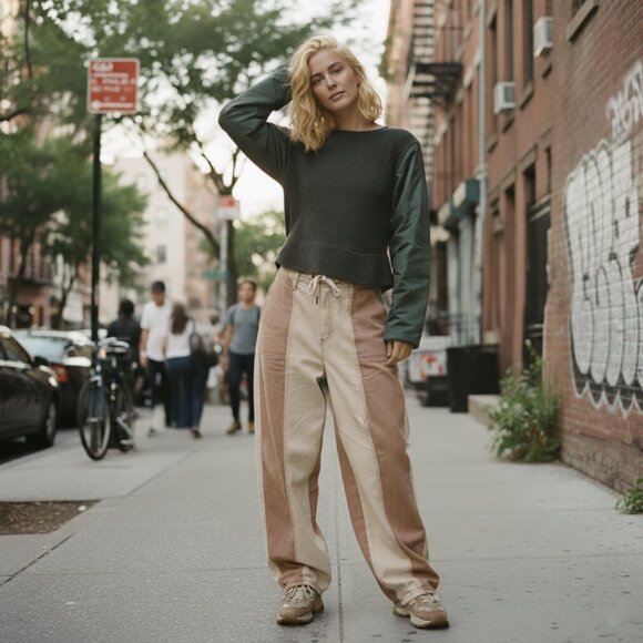 ZARA NYLON SLEEVE WOOL SWEATER / LIGHTLY PADDED NYLON SLEEVES\BACK - SUPER RARE! - Picture 12 of 12